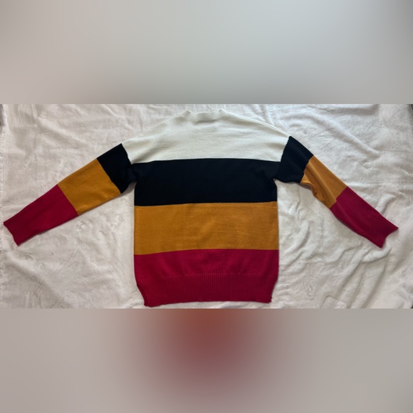 French Connection White/Black/Beige/red Colour Block Long sleeve work sweater - Picture 7 of 7